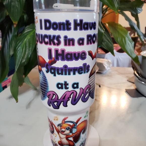 Squirrels at a RAVE 40oz Traveler Tumbler 💜sale - Picture 8 of 17